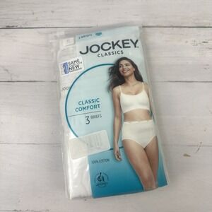 Women's Jockey 3-Pack Briefs (White Color) 100% Cotton Comfort Classic Underwear